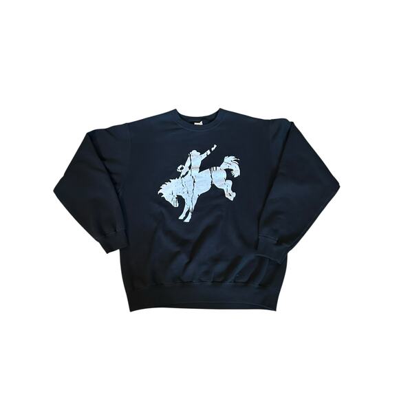 Vintage Cowboy Graphic Crewneck Sweatshirt Size L WesternWear CowboyStyle Rodeo - Picture 1 of 7